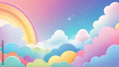 Soft Gradient Rainbow Delight for Children Suitable for Background