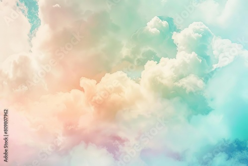 ethereal watercolor background with soft pastel clouds and subtle rainbow hues dreamy abstract painting