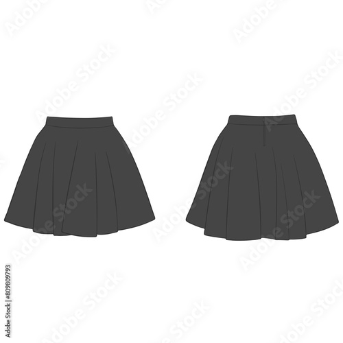 black short skirt mockup illustration photo