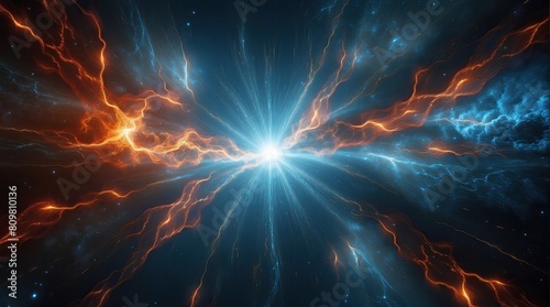 Abstract explosion in universe light background 
