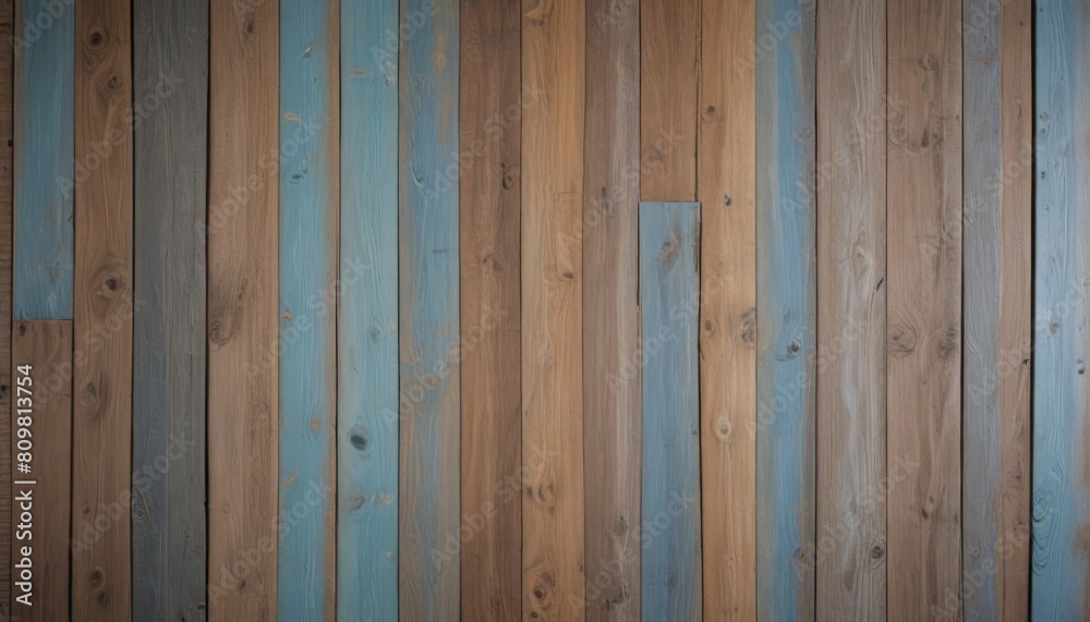 Pale faded brown and cool blue reclaimed wood surface with aged boards lined up. Wooden planks on a wall or floor with grain and texture Pale faded brown and cool blue reclaimed wood surface with aged boards lined up. Wooden planks on a wall or floor with grain and texture