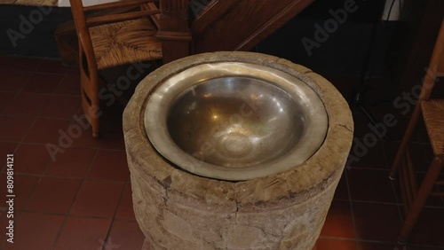 Baptismal Font In St. Brigitta Church, Dutch Reformed Church In Ommen  photo