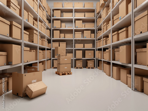 Distribution Center: Cardboard Box Storage Solutions © verticalia