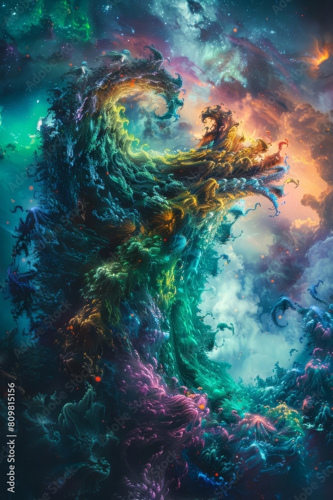 An abstract painting of a wave An abstract painting of a wave