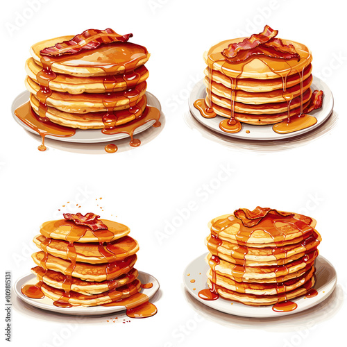Illustration of delicious pancakes