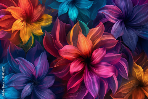 colorful flower background, Delve into the enchanting world of an abstract colorful flowers background, a masterpiece crafted by the creative algorithms of generative AI