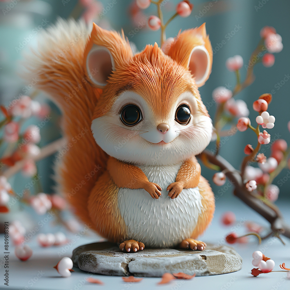 3d rendered photo of squirrel made with generative AI 3d rendered photo of squirrel made with generative AI