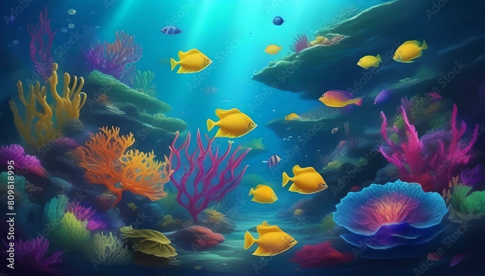 Fototapeta premium coral reef in aquarium