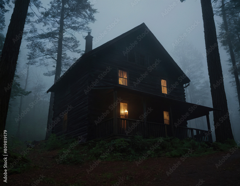 The Cabin in the Woods - A Cabin's Eerie Light The Cabin in the Woods - A Cabin's Eerie Light