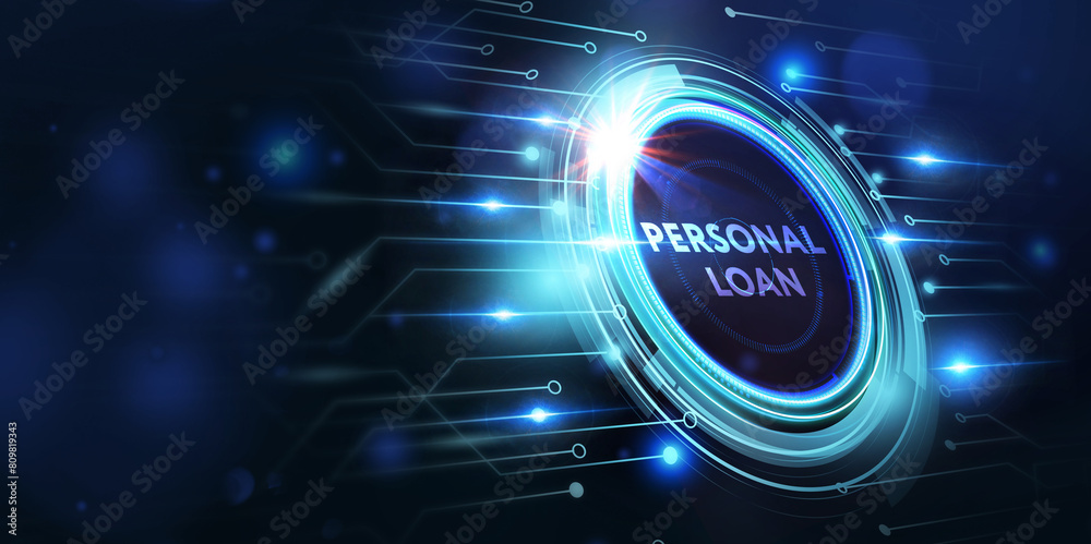 Fototapeta premium Business, Technology, Internet and network concept. Loan personal finance. 3d illustration