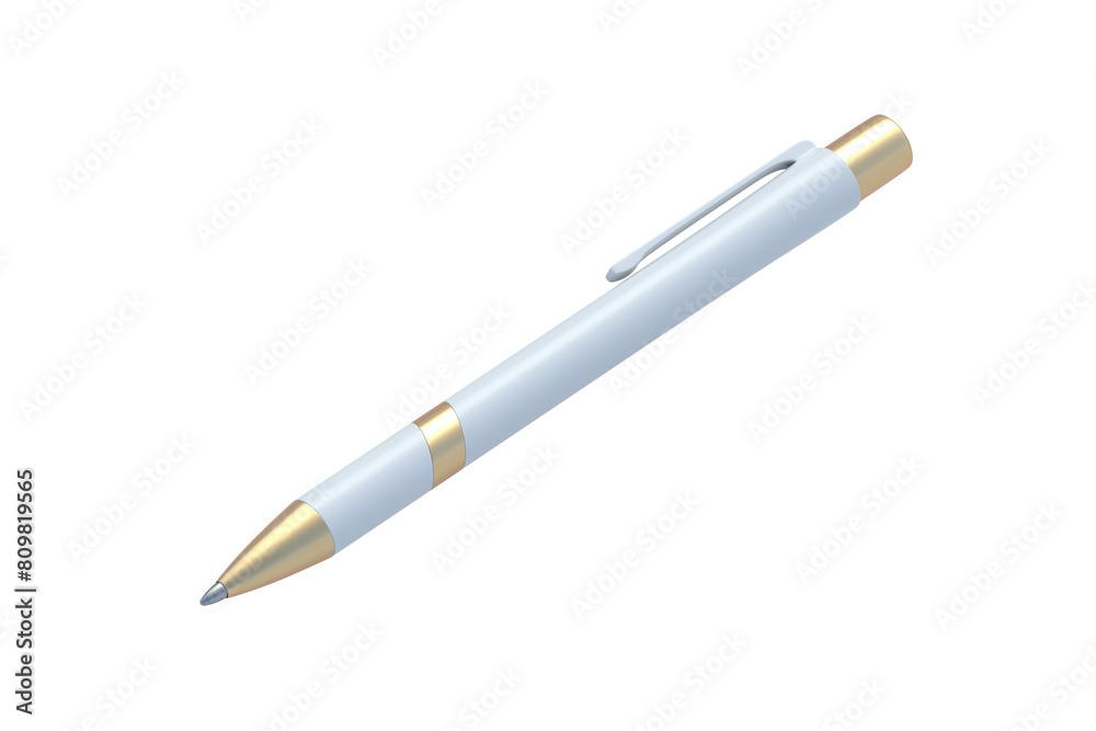 Ballpoint pen isolated on white background. 3d render Ballpoint pen isolated on white background. 3d render