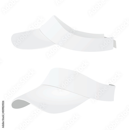 White visor cap. vector illustration