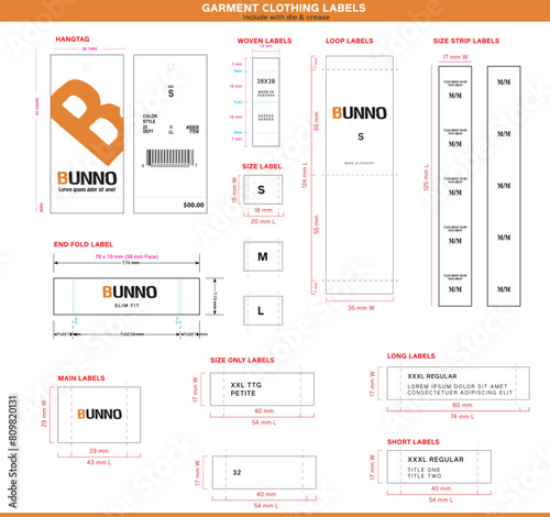 Garment Label, Apparel Label, Cloth Label, Hangtag, Sticker, Barcode Label, Round Sticker, Size sticker, Heat transfer, neck labels, Woven, Price tag, Full package, Cloth Branding