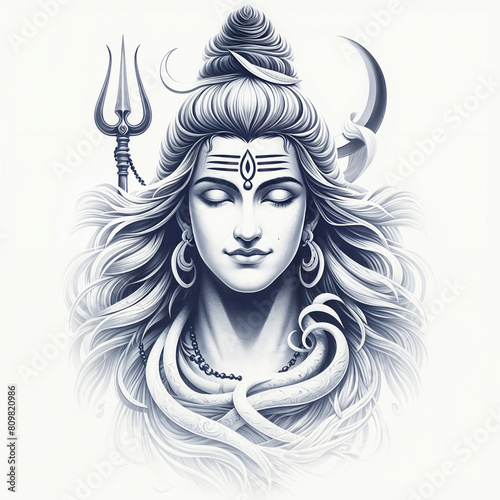 Lord Mahadev, vector art by AI generative photo