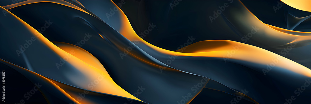 blue yellow black abstract background. geometric shapes. soft golden lines blue yellow black abstract background. geometric shapes. soft golden lines
