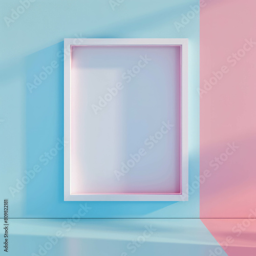 A collection of photo frames in various sizes arranged on a simple background, perfect for interior design inspiration. AI generative technology enhances visual composition. photo