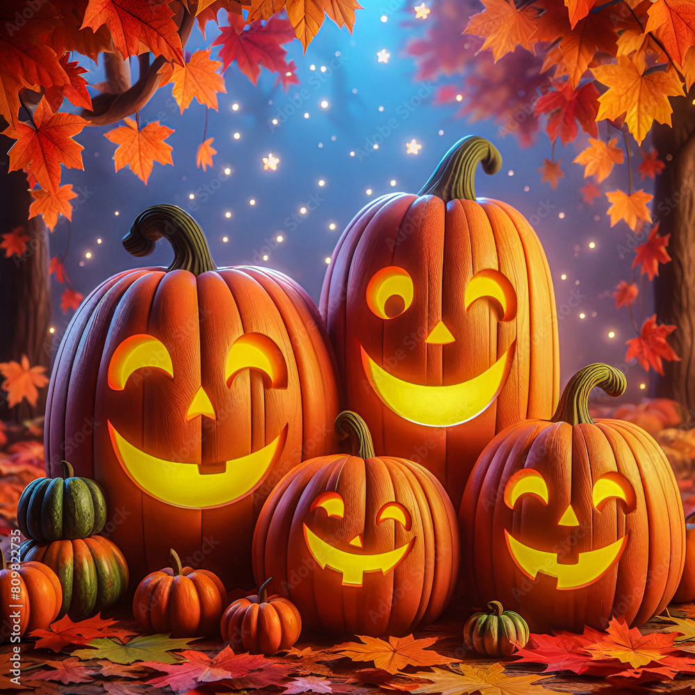 Halloween pumpkin background concept | Halloween party background | Happy Halloween