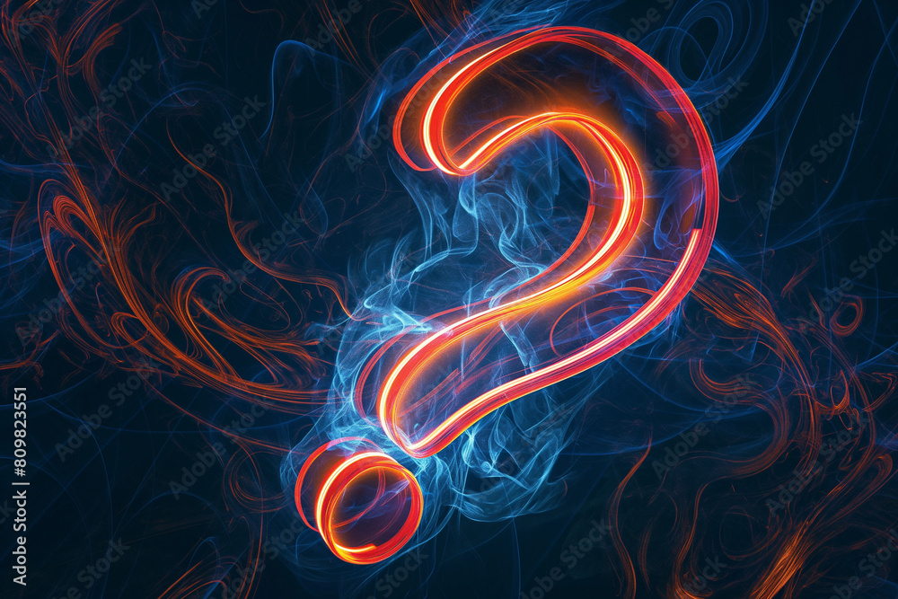 abstract red background, Dive into the depths of curiosity with an abstract question mark background, brought to life by the creative prowess of generative AI