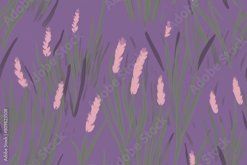 A field of watercolor lavender, seamless floral pattern.