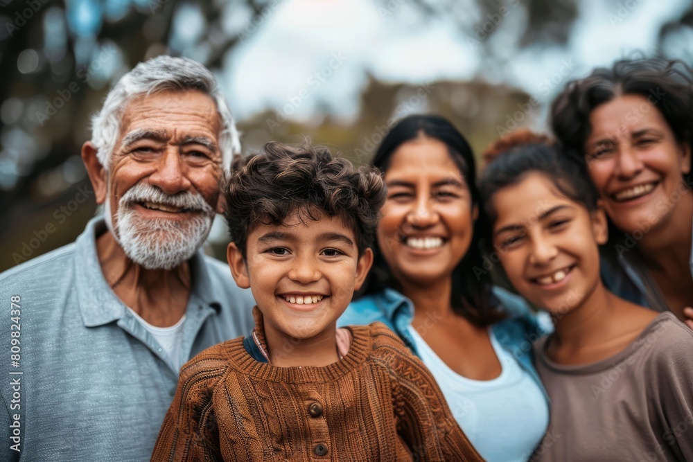 happy multigeneration family portrait grandparents parents and kids smiling together love and bonding