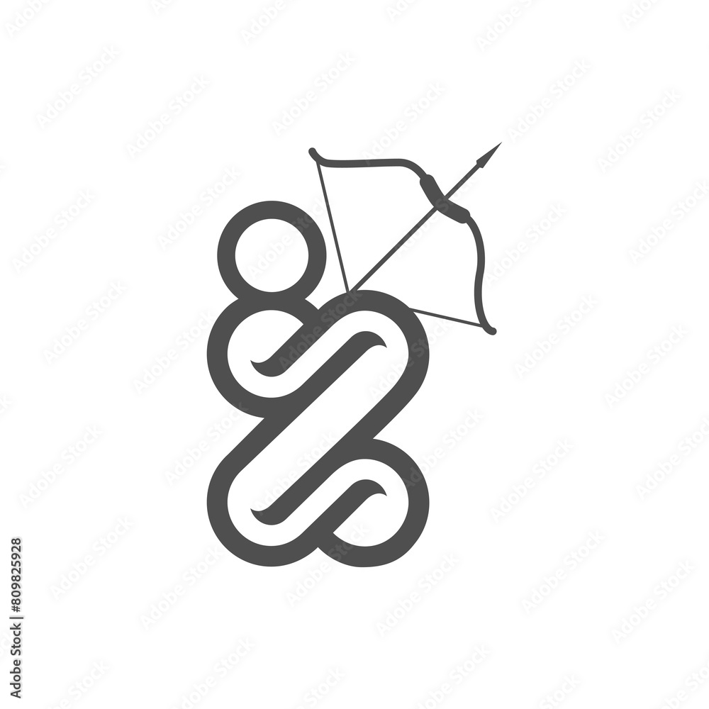 Obraz premium vector is monogram number 8 Z and arrow. Elegant.