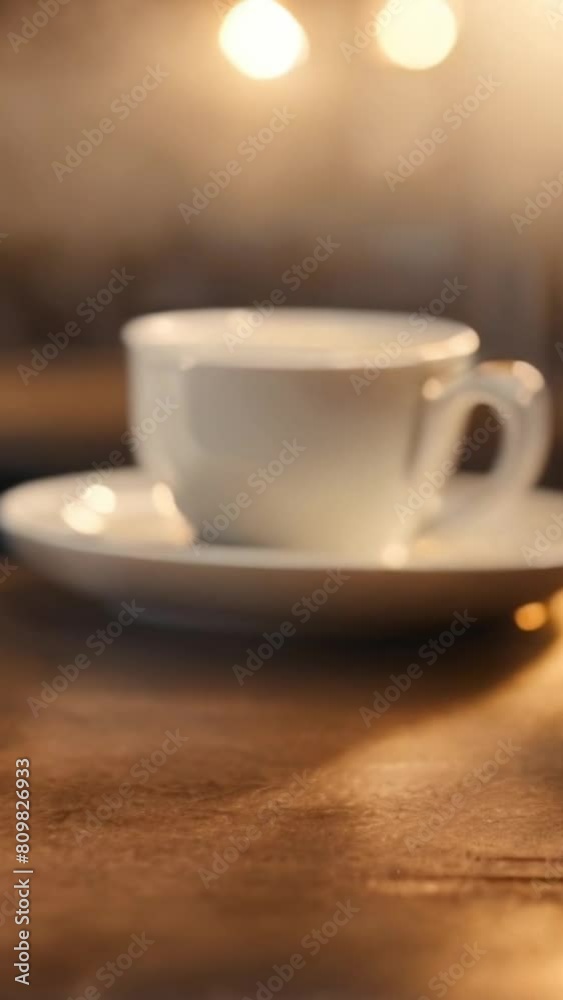 vertical 9:16 blurred cup of coffee on the table vertical 9:16 blurred cup of coffee on the table
