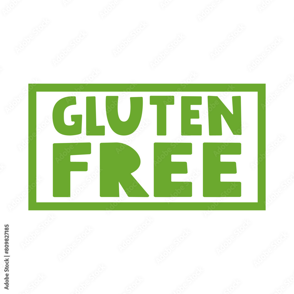 Gluten free. Green badge. Vector design. Illustration on white background. Gluten free. Green badge. Vector design. Illustration on white background.