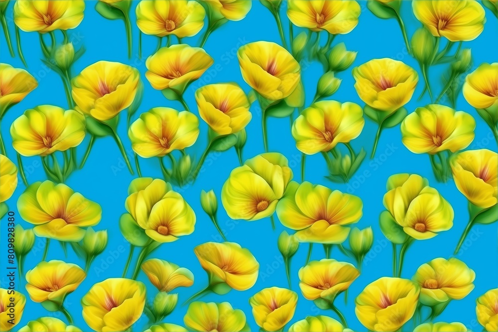 Watercolor yellow buttercups, with light green background. Watercolor yellow buttercups, with light green background.
