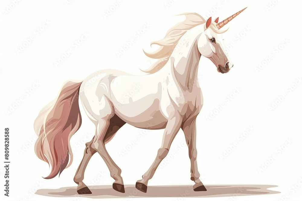 Minimalist Unicorn on White Background
