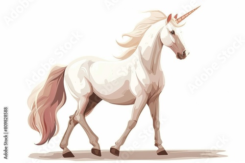 Minimalist Unicorn on White Background 