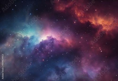 AI generated illustration of starry sky with nebula photo