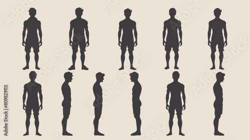Male figure human silhouette Vector illustration.