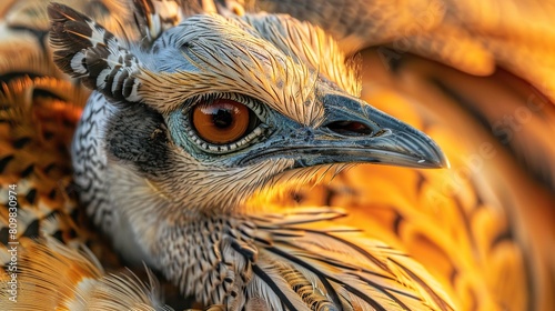 saudi wildlife photographer captures a close - up of a bird's face, featuring its distinctive blue and gray beak, brown eye, and black and brown ear