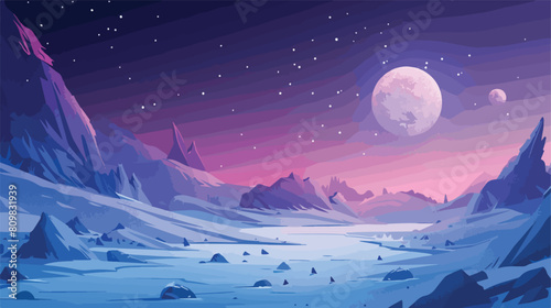 Winter landscape with space advertising background.