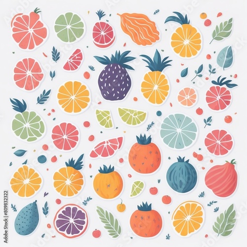 seamless pattern background with fruits created with Generative AI technology