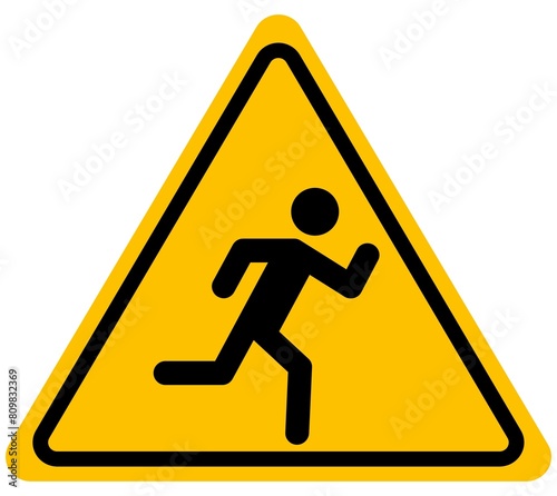 Wallpaper Mural Running warning sign background vector Torontodigital.ca