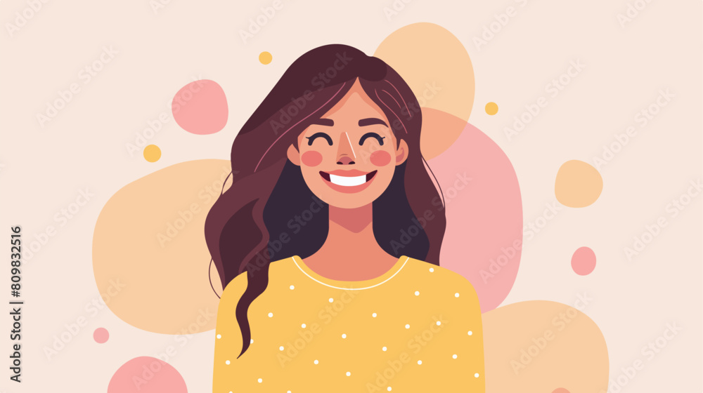 Woman cartoon smiling of happy youth day design Young