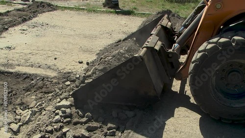 Repair of asphalted roads with the help of equipment.