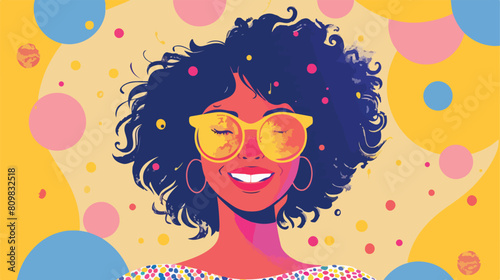 Woman cartoon smiling of happy youth day design Young