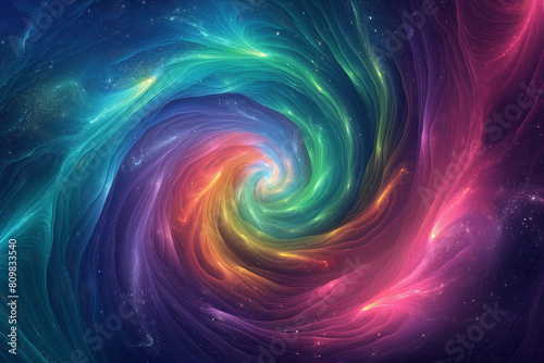 abstract background with space, Embark on a cosmic journey through the vibrant depths of space, where a colorful abstract spiral galaxy awaits, conjured by the brilliance of generative AI