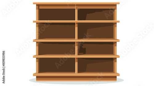 Wooden shelving in white background icon Vector illustration