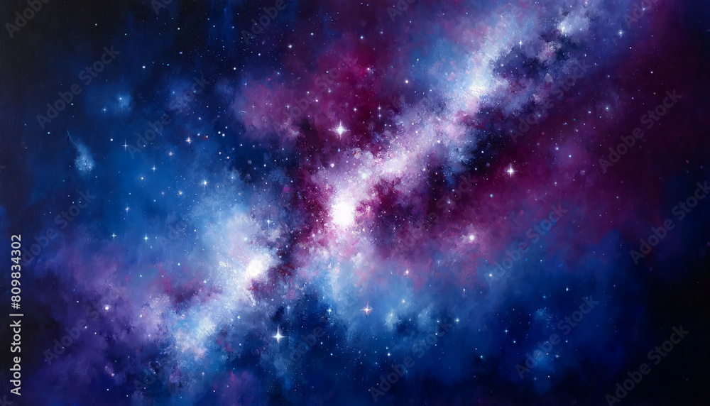 Galactic Dreams: Purple and Blue Stars of the Milky Way
