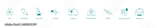 Comprehensive Hospital and Medical Services Vector Icon Set