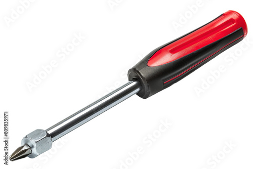 Red Handled Screwdriver with Steel Tip - Isolated on White Transparent Background, PNG
