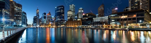 Featuring a bustling urban skyline at night, the image provides ample copy space, ideal for city tourism and business promotions
