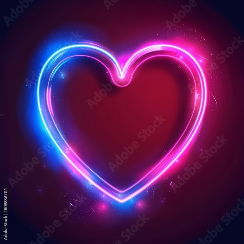 Futuristic color neon of Valentines Day creates a romantic backdrop with classic styles color  perfect for a kawaii template sharpen with copy space