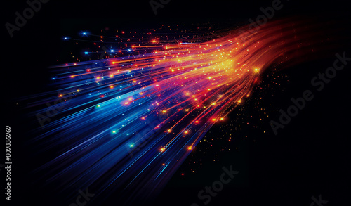 Business powerpoint presentation layout showing fiber optic cable, safe internet, television,