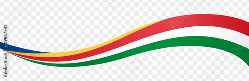 Seychelles flag wave isolated on png or transparent background vector illustration.