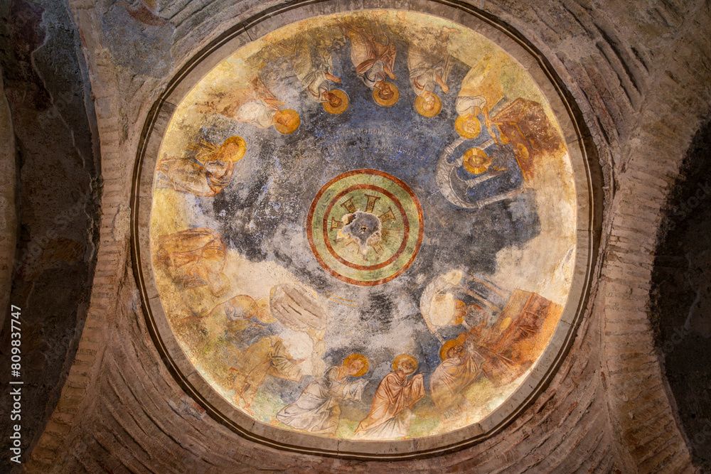 Ausflugsziel: Byzantinische, bedeutende Kirche in der Türkei, Demre: Decken Fresko in St. Nicholas Kilisesi - Heiliger Sankt Nikolaus Ausflugsziel: Byzantinische, bedeutende Kirche in der Türkei, Demre: Decken Fresko in St. Nicholas Kilisesi - Heiliger Sankt Nikolaus
