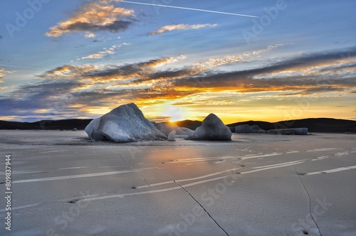Sunset over the Glacier in Iceland